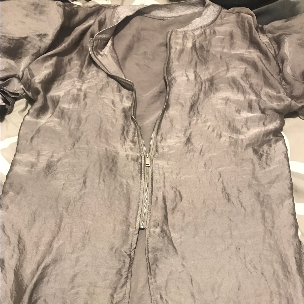 Silk zip up lightweight cardigan/jacket